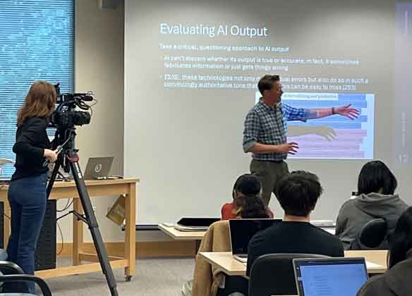 professor hansen in classroom