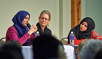 Kimberly Segall, Professor of English (center)