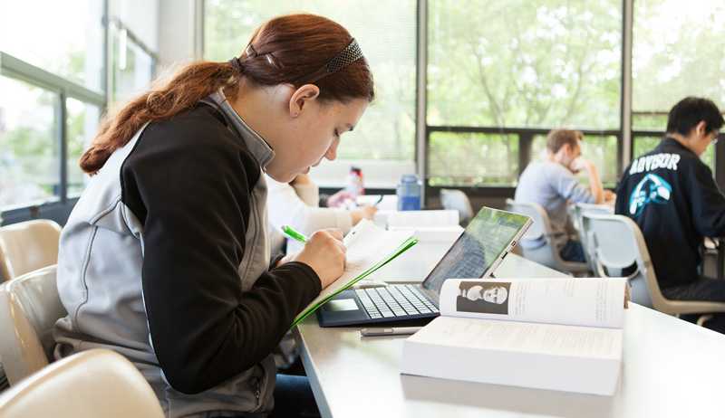 Student in classroom