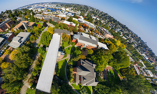 A 360 view of the Seattle Pacific University campus.