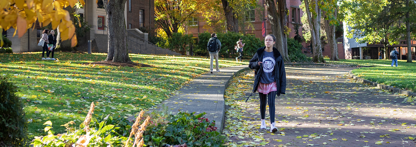 SBGE Student Elena Walking Through Tiffany Loop