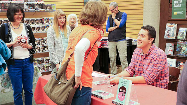 Brad Smith at an A Special Education in Anxiety book signing