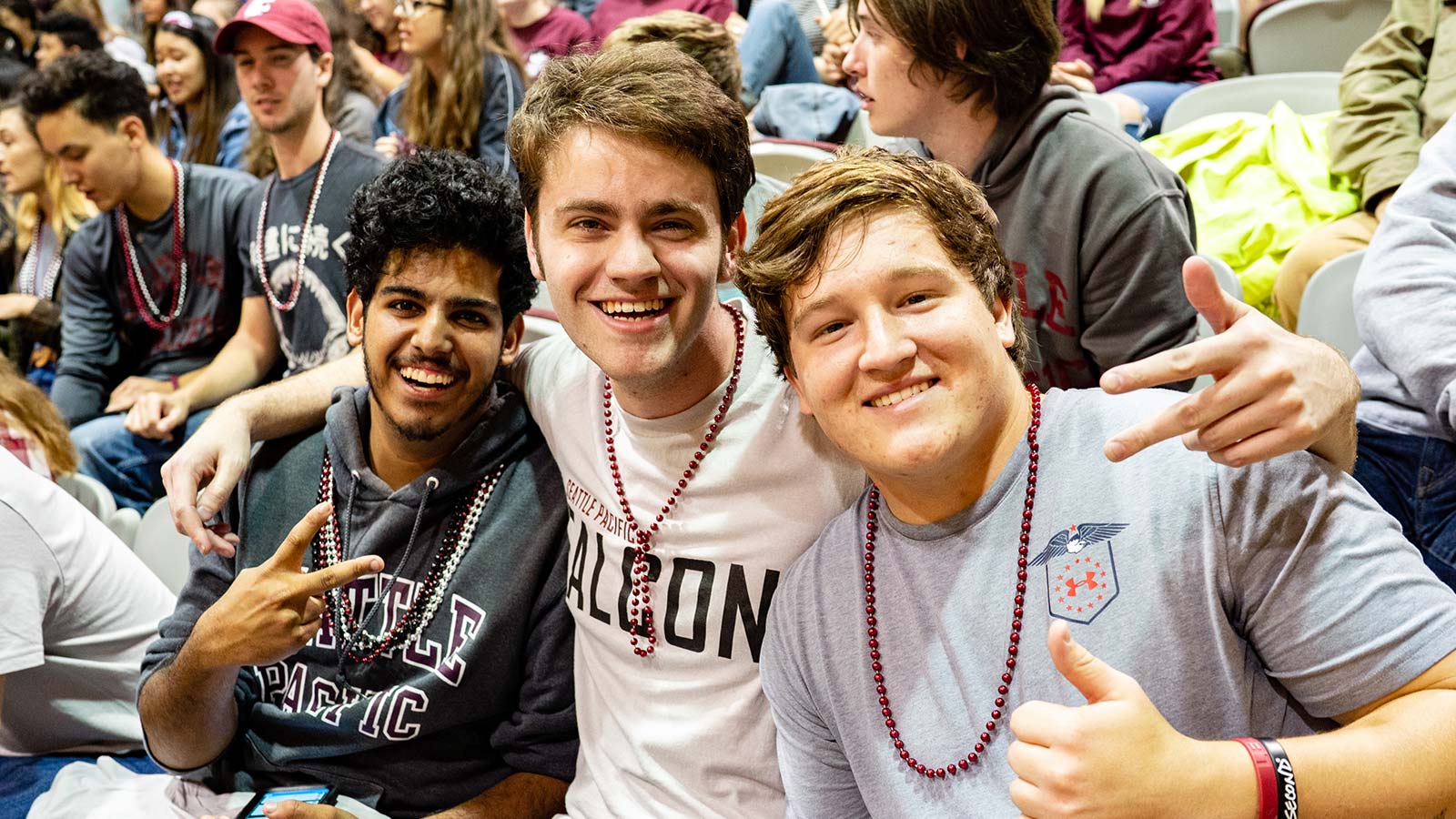 Students at basketball game