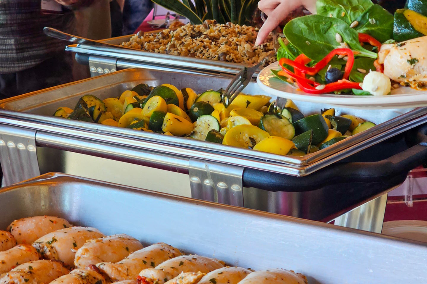 A catering buffet