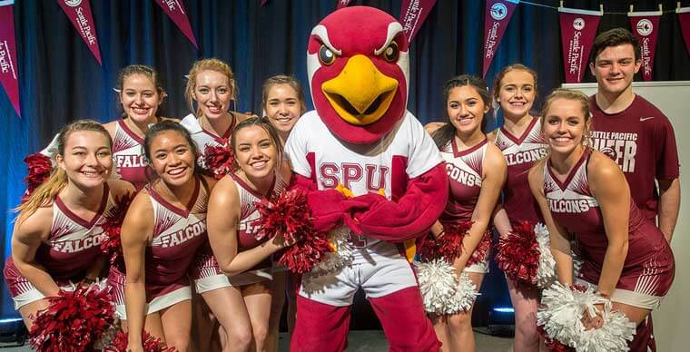 Talon and the SPU cheer squad