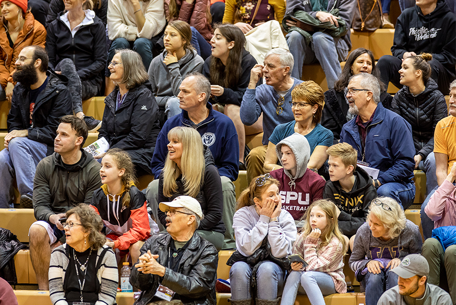 Seattle Pacific University fans watching a game