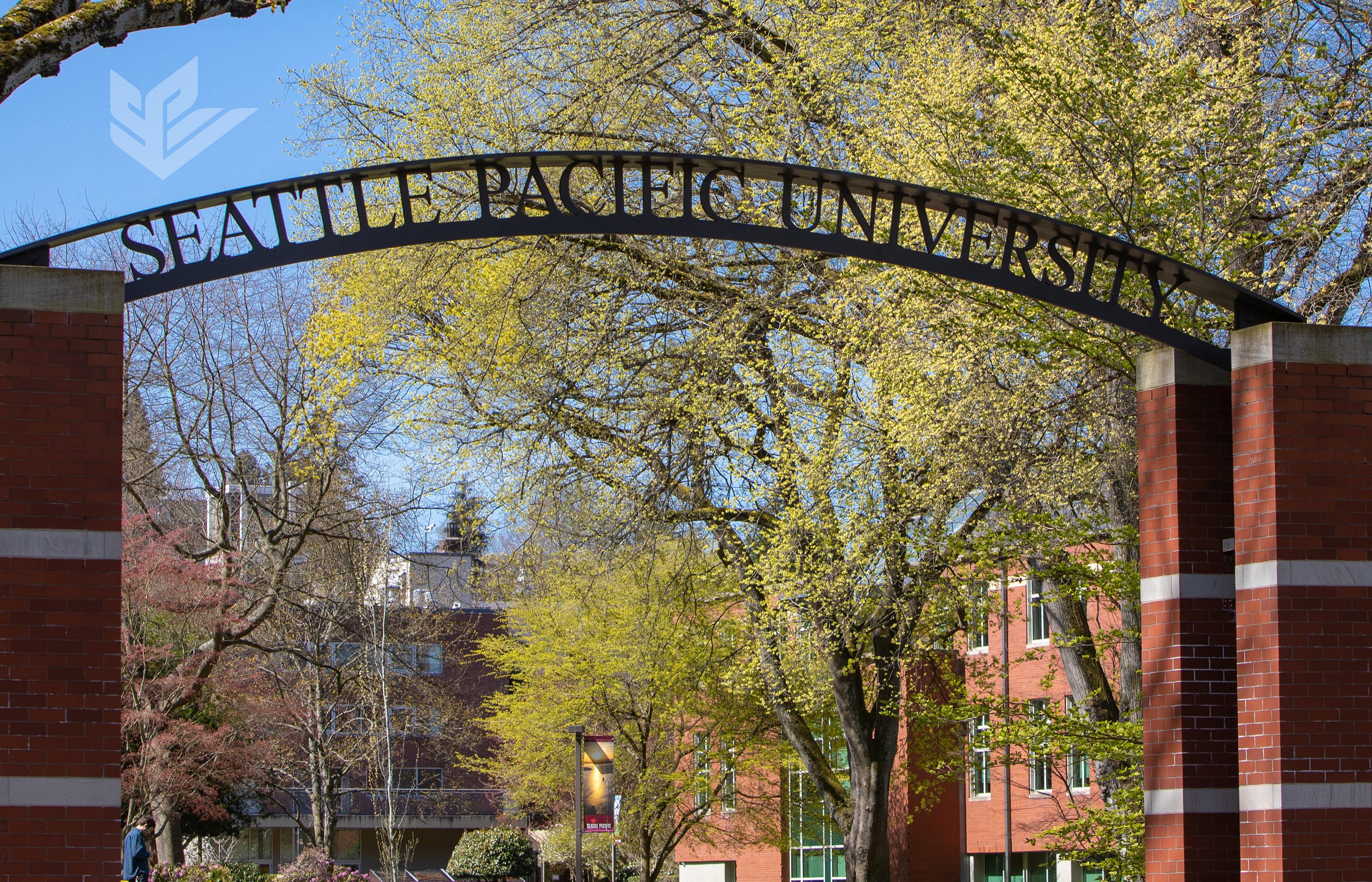 The arch leading into Tiffany Loop and the Seattle Pacific University campus.