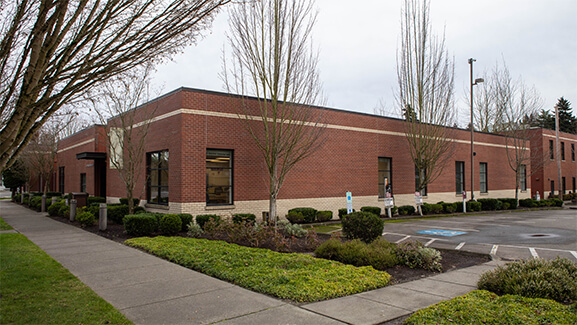 Bertona classrooms on the Seattle Pacific University campus in winter.