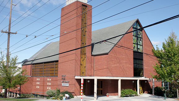 First Free Methodist Church across from the Seattle Pacific University campus.