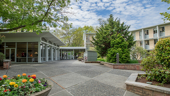 Hill Hall residence hall on the Seattle Pacific University campus.