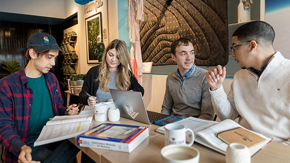 Grad students study together -- Photo by Dan Sheehan