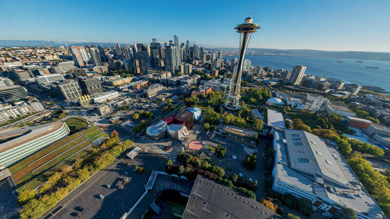 aerial view of downtown Seattle