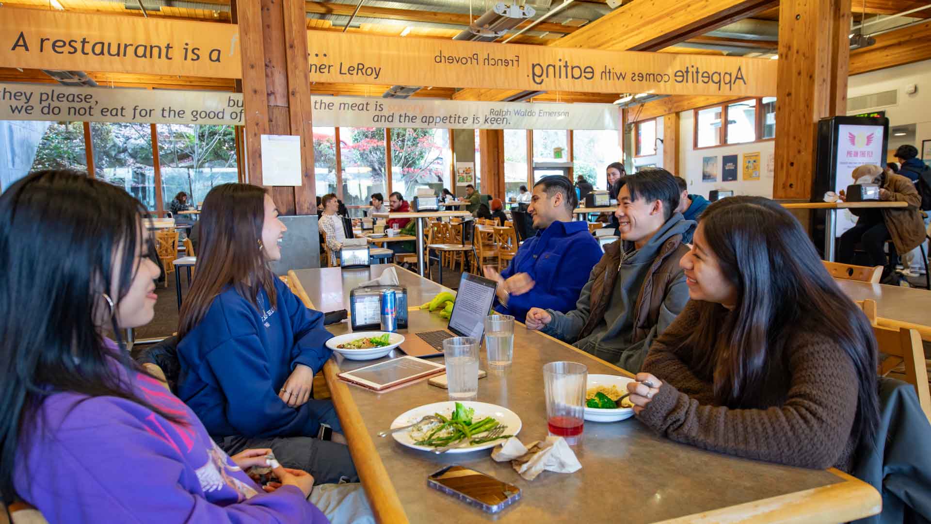 student being served food at Gwinn