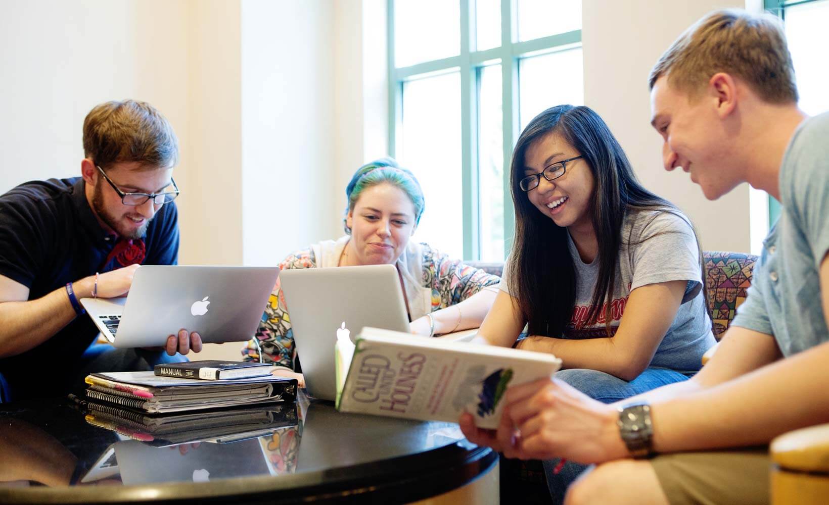 Students in library