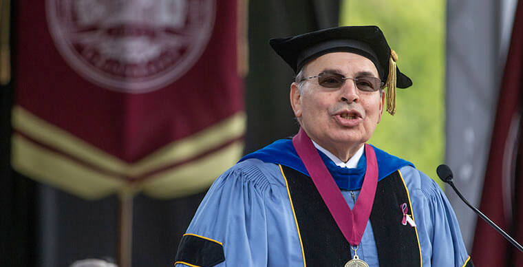 SPU Professor of Theology Frank Spina speaks at the 2019 Ivy Cutting ceremony - photo by Mike Siegel