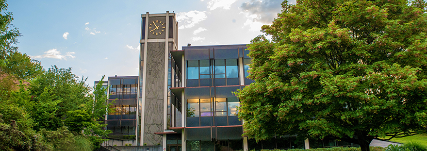 Demaray Hall in early fall